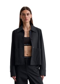Marc O'Polo MARC O'POLO Damen Kurzjacke "aus Interlock-Jersey", blau, casual, Gr. 38, unifarben, Obermaterial: 68% Viskose, 27% Polyamid, 5% Elasthan; Füllung: