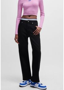 HUGO BLUE Damen Straight-Jeans "Elyah", schwarz, Basic, Gr. 32, unifarben, Denim/Jeans, Obermaterial: 94% Baumwolle, 4% Elastomultiester, 2%