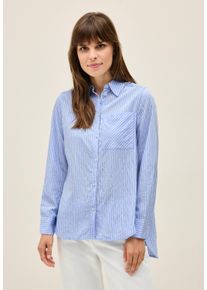 Cecil Damen Langarmblusedeep pastel blau, casual, Gr. XL, gestreift, Stoff, 83% Viskose, 17% Polyamid, Blusen, aus softer Viskose