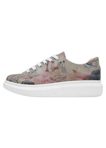 DOGO Damen Plateausneaker "Myra Low-Top Sneaker Bear With A Balloon Damen Sneaker", Gr. 38, rosa, Lederimitat, Schuhe, Vegan
