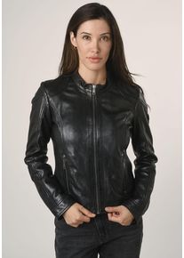 Mauritius Damen Lederjacke "MWAdila", schwarz, modisch, Gr. XS, unifarben, Obermaterial: 100% Schafsleder. Futter: 100% Baumwolle. Ärmelfutter: 100%