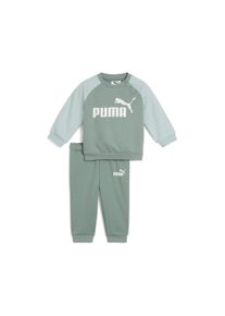 Puma Kinder Jogginganzug "Minicats Essentials Raglan Crew Set Kinder", grün, Gr. 92, Obermaterial: 68% Baumwolle, 32% Polyester; Rippe: 3% Elasthan,