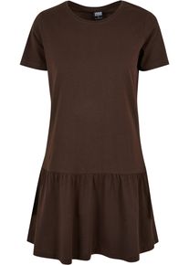 Urban Classics Damen Shirtkleid "Urban Classics Damen Ladies Valance Tee Dress", braun, klassisch, Gr. S, unifarben, 100% Baumwolle, Kleider