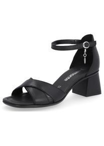 Remonte Damen Riemchensandale "Remonte Sandalen Leder", Gr. 40, schwarz, Leder, casual, Schuhe
