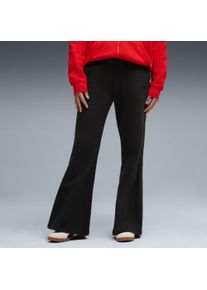 Puma Damen Trainingshose "HER COMFORT HIGH-WAIST STRAIGHT PANTS FL OP", schwarz, sportlich, Gr. L, unifarben, Fleece, Obermaterial: 68% Baumwolle,