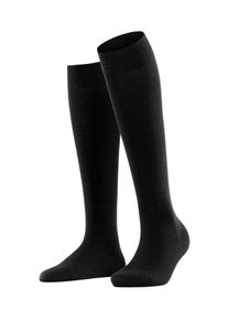 Falke Damen Kniestrümpfe "Softmerino", Gr. 35, schwarz, Materialmix, unifarben, Socken, Wärmende Wirkung, hohe Feuchtigkeitsaufnahme, atmungsaktiv,