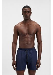 BOSS Herren Badeshorts "Starfish", blau, sportlich, Gr. S, unifarben mit Farbeinsatz, kontrastfarbene Details, Microfaser, Polyester, Badehosen, mit