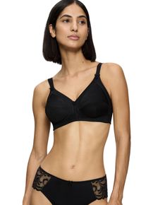 Triumph Damen Bügelloser BH "Doreen + Cotton 01 N", Gr. 95, schwarz, Microtouch, Obermaterial: 35% Polyester, 29% Polyamid, 22% Baumwolle, 13%