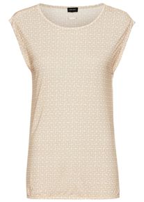 Laura Scott Damen T-Shirt, beige, casual, Gr. 40, gemustert, Single Jersey, Obermaterial: 100% Viskose, Shirts, figurumspielende Passform, gemustert,