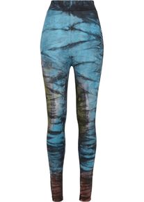 Urban Classics Damen Leggings "Urban Classics Damen Ladies Cotton Tie Dye High Waist Leggings", schwarz, Gr. XS, Batikmuster, 95% Baumwolle, 5%