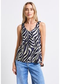 Street One Damen T-Shirt, blau, casual, Gr. 40, bedruckt, Stoff, 95% Viskose, 5% Elasthan, Shirts, aus elastischem Materialmix