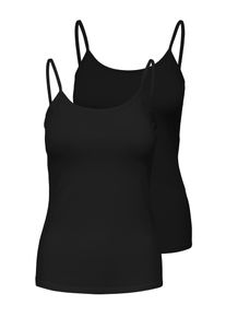 Only Damen Spaghettitop "ONLLOVE SINGLET 2PACK JRS NOOS"schwarz pack:schwarz, schwarz, modisch, Gr. S, unifarben, Jersey, Obermaterial: 95%