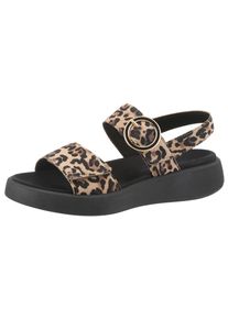 Gabor Damen Keilsandalette "FLORENZ", Gr. 39, braun, Ziegenveloursleder, animal-print, casual, Schuhe, Plateau, Sommerschuh, Riemchensandale,