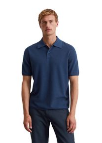 Marc O'Polo MARC O'POLO Herren Kurzarmpullover "mit feiner Piqué-Struktur", blau, Gr. XL, unifarben, Obermaterial: 100% Baumwolle, Pullover