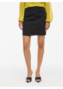 Vila Damen Jeansrock "VIKAJA JAF LBD DENIM SKIRT- NOOS"schwarz denim detail:wash 338, casual, Gr. 42, unifarben, Denim/Jeans, Obermaterial: 99%