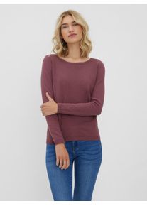 Véro Moda VERO MODA Damen Rundhalspullover "VMCARE STRUCTURE LS O-NECK BLOU NOOS", bunt, modisch, Gr. S, unifarben, Ajourstrickmuster, Strukturmuster, Strick,