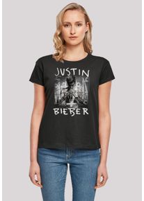 F4NT4STIC Damen T-Shirt "Justin Bieber Purpose Album Cover", schwarz, casual, Gr. L, Obermaterial: 100% Baumwolle, Shirts, Premium Qualität, Musik,