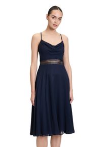 Vera Mont Damen Cocktailkleid "Vera Mont Cocktailkleid mit Wasserfallausschnitt", blau, festlich, Gr. 32, Chiffon, Obermaterial: 100% Polyester