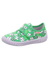 Superfit Kinder Hausschuh "BILL WMS: Mittel", Gr. 25, grün, Baumwolle, casual, Schuhe, Klettschuh mit Klettverschluss, Größenschablone zum Download