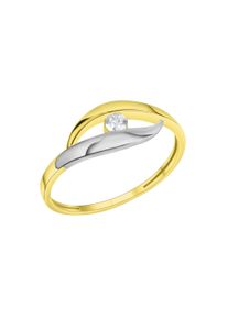 Vivance Damen Fingerring "375/- Gelbgold bicolor Zirkonia", 052 (16,6), Gold, bunt, Gold, Fingerringe