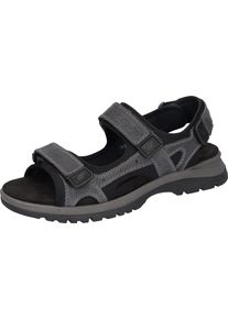 Waldläufer WALDLÄUFER Herren Sandale "H-Taro", Gr. 7,5, blau, Textil, Nubukleder, sportlich, Schuhe, Sommerschuh, Klettschuh, Outdoorsandale, in Komfortweite H
