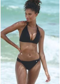 s.Oliver Damen Triangel-Bikini "Cho", schwarz, Gr. 40, Strukturmuster, Polyamid, Bikini-Sets, mit Zierknoten
