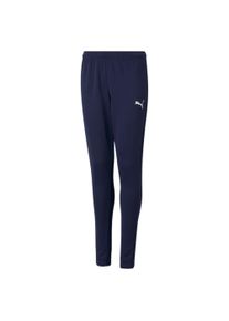 Puma Kinder Trainingshose "TEAMRISE POLY TRAINING PANTS JR", blau, sportlich, Gr. 164, unifarben, Piquu00e9, Obermaterial: 100% Polyester, Hosen