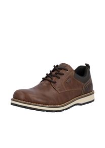 Rieker Herren Schnürschuh, Gr. 43, braun, Lederimitat, Textil, klassisch, Schuhe, Business Schnürer, Halbschuh, Casual Sneaker mit Innenreißverschluss
