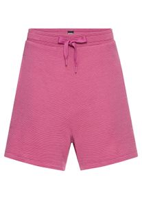 BOSS Damen Shorts "Ottoman", Gr. L, lila, Jersey, Obermaterial: 98% Modal, 2% Elasthan, casual, Hosen, mit Ottoman-Struktur und Logo-Kordel