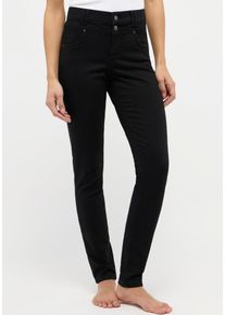 Angels Damen Slim-fit-Jeans "SKINNY BUTTON", schwarz, casual, Gr. 38, Denim/Jeans, Obermaterial: 92% Baumwolle, 6% Polyester, 2% Elasthan, Jeans