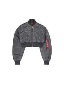 Damen Bomberjacke "Alpha Industries Women - Bomber Jackets MA-1 Vintage Cropped W", grau, Gr. M, Alpha Industries, Obermaterial: 100% Nylon, Futter: