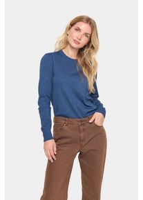 Saint Tropez Damen Rundhalspullover "MilaSZ", blau, modisch, Gr. XL, meliert, Strick, Obermaterial: 80% Viskose, 20% Polyacryl, Pullover