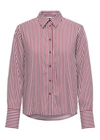 Only Damen Hemdbluse "ONLBERIT LIFE L/S SHIRT WVN"burgundy stripes:cd stripes, modisch, Gr. M, gestreift, Web, Obermaterial: 100% Viskose, Blusen