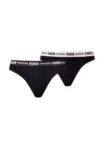 Puma Damen String "Puma WOMEN STRING 2P", Gr. XL, schwarz, Single Jersey, Obermaterial: 57% Baumwolle, 38% Modal, 5% Elasthan, Unterhosen, Mit