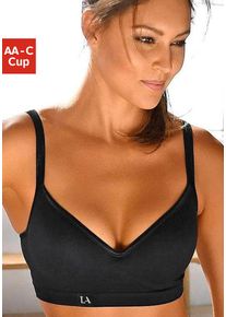 active by Lascana LASCANA ACTIVE Damen Sport-Push-up-BH, Gr. 70, schwarz, Microtouch, Obermaterial: 85% Polyamid, 15% Elasthan, sportlich, BHs, mit Bügel und