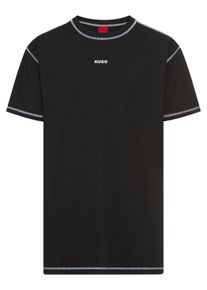 HUGO UNDERWEAR Damen Nachthemd "NITE NIGHTY", Gr. XL, schwarz, Jersey, Obermaterial: 93% Baumwolle, 7% Elasthan, casual, Kleider, kontrastfarbene
