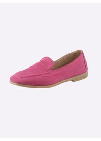 Andrea Conti Damen Slipper, Gr. 36, pink, Leder, Rindsleder, Nubukleder, modisch, Schuhe