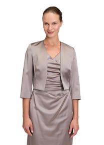 Vera Mont Damen Bolerojacke "Vera Mont Bolero-Jacke mit Kellerfalten", grau, elegant, Gr. 46, Satin, Obermaterial: 96% Polyester, 4% Elasthan., Jacken