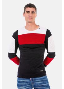 Cipo & Baxx CIPO & BAXX Herren Rundhalspullover "Pullover", bunt, casual, Gr. XL, unifarben, 50% Baumwolle;50% Polyacryl, Pullover, in extravagantem