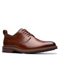 Clarks Herren Schnürschuh "Alwin Lace", Gr. 41, braun, Leder, elegant, Schuhe, Business Schnürschuh mit Anziehlasche
