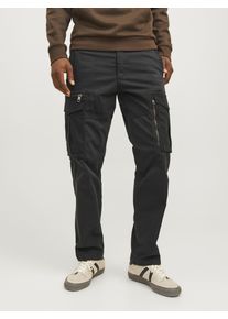 Jack & Jones JACK & JONES Herren Cargohose "JPSTKANE CRUISE CARGO NOOS", schwarz, modisch, Gr. 31, unifarben, Web, Obermaterial: 98% Baumwolle, 2% Elasthan, Hosen