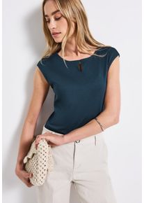 Street One Damen Shirttop "Style ADA", blau, casual, Gr. 42, Jersey, Obermaterial: 50% Baumwolle, 50% Modal. Futter: 100% Baumwolle, Tops, Rundhals