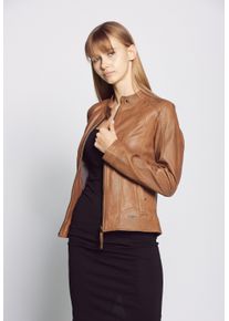 Mustang Damen Lederjacke "Blanca", braun, Gr. XXL, Obermaterial: 100% Lammleder / Futter: 100% Baumwolle / Ärmelfutter: 100% Polyester, Jacken