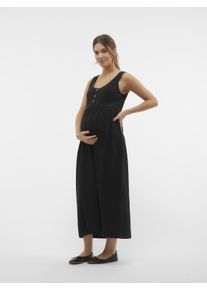MAMALICIOUS Damen Trägerkleid "MLEVI LIA SL JRS ANKLE DRESS 2F NOOS", schwarz, modisch, Gr. S, unifarben, Jersey, Obermaterial: 100% Baumwolle,