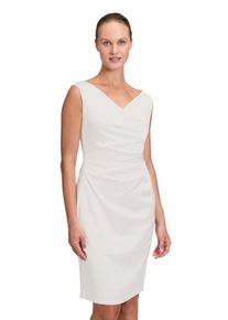 Vera Mont Damen Etuikleid "Vera Mont Etuikleid mit Raffung", weiß, feminin, Gr. 34, Satin, Obermaterial: 96% Polyester, 4% Elasthan. Futter: 100%