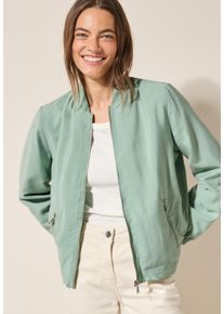 Cecil Damen Blousonmatcha grün, casual, Gr. XS, unifarben, Web, Obermaterial: 81% Viskose, 19% Polyamid, Jacken, mit Reißverschluss und feiner
