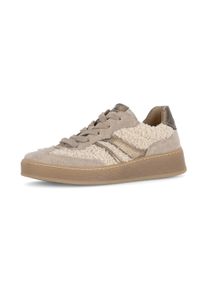 Gabor Damen Plateausneaker "FLORENZ", Gr. 35hellbeige, fango, Veloursleder, Glattleder, Textil, sportlich, Schuhe, Freizeitschuh, Halbschuh, Schnürer