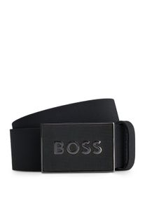 BOSS Damen Ledergürtel "BOSS Icon-S1 Sz40", schwarz, casual, Gr. 95, unifarben, Leder, Gürtel, mit großem BOSS Schriftzug auf der Schnalle