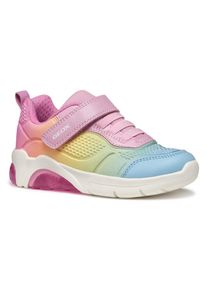 Geox Kinder Sneaker "J FADINLIGHT GIRL Blinkschuh", Gr. 24, bunt, Textil, Synthetik, modisch, Schuhe, Regenbogen Schuh, Pride Sneaker, Bunter