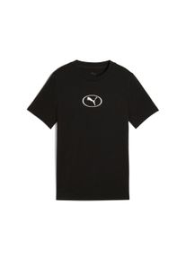 Puma Kinder T-Shirt "SPORT RIB COLLAR TEE B", schwarz, sportlich, Gr. 140, bedruckt, Jersey, Obermaterial: 100% Baumwolle, Shirts
